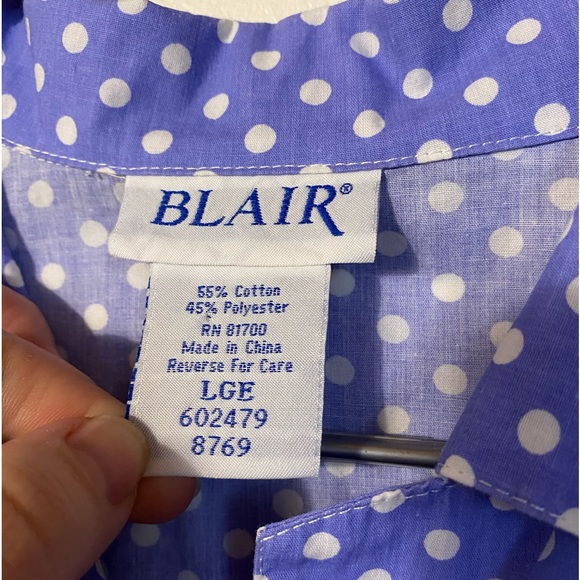 Blair short sleeve polka dot button down blouse - Picture 2 of 5